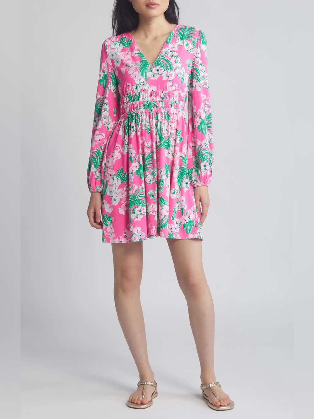 Lilly Pulitzer Calla Long Sleeve Shirred Waist Dress
